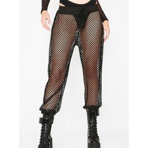 Dolls Kill Black Mesh Pants